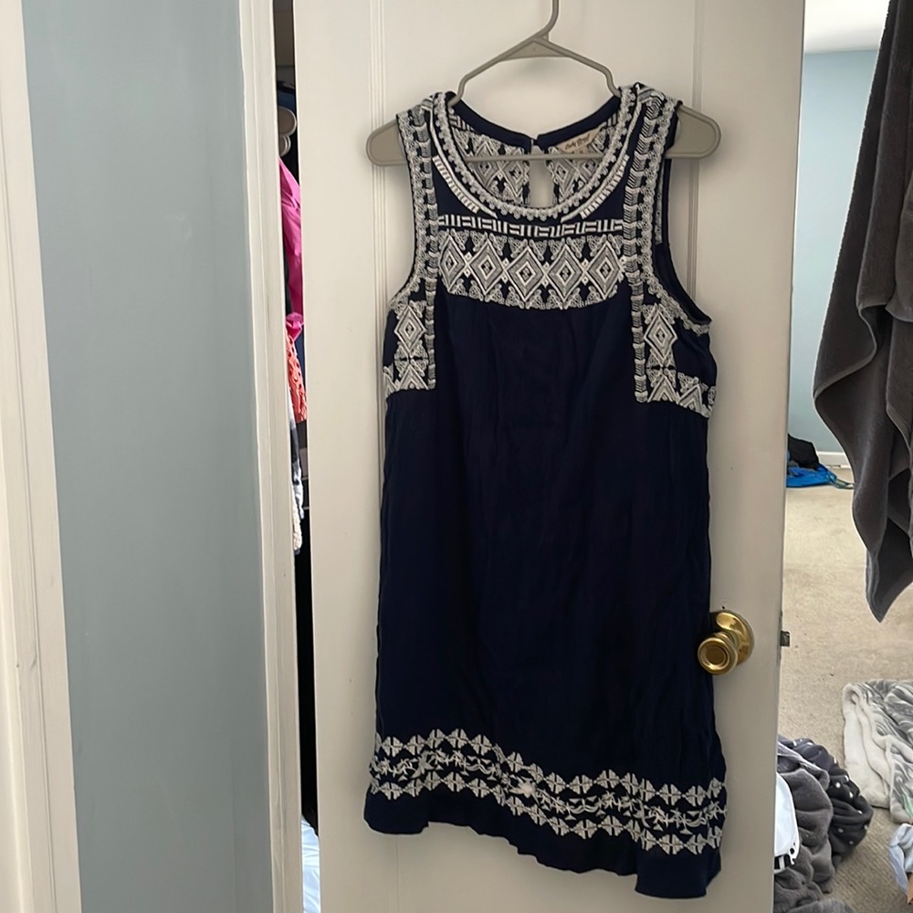 Lucky Brand gauze dress with embroidery